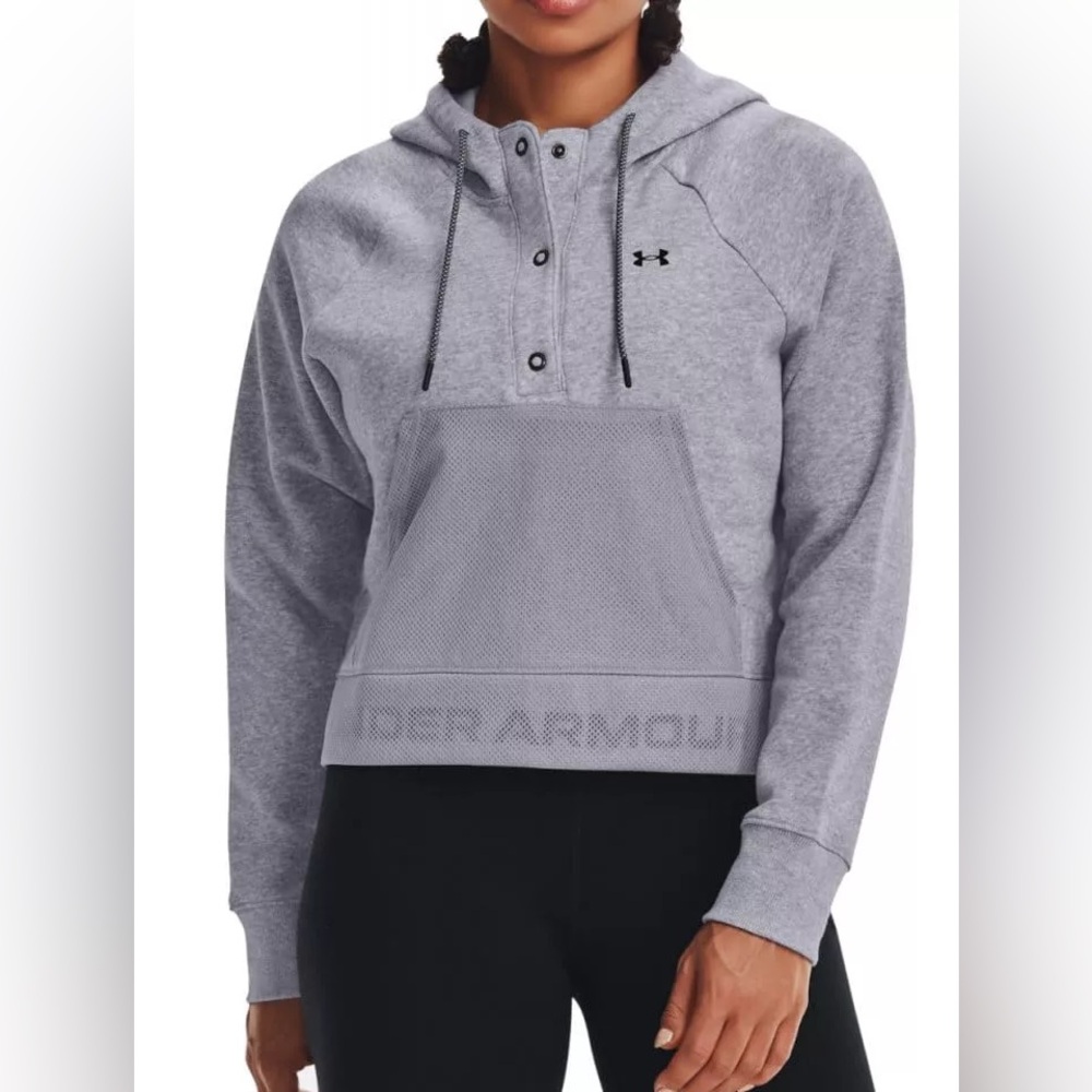Under Armour Rival Fleece Mesh Hooded sweatshirt - GRY